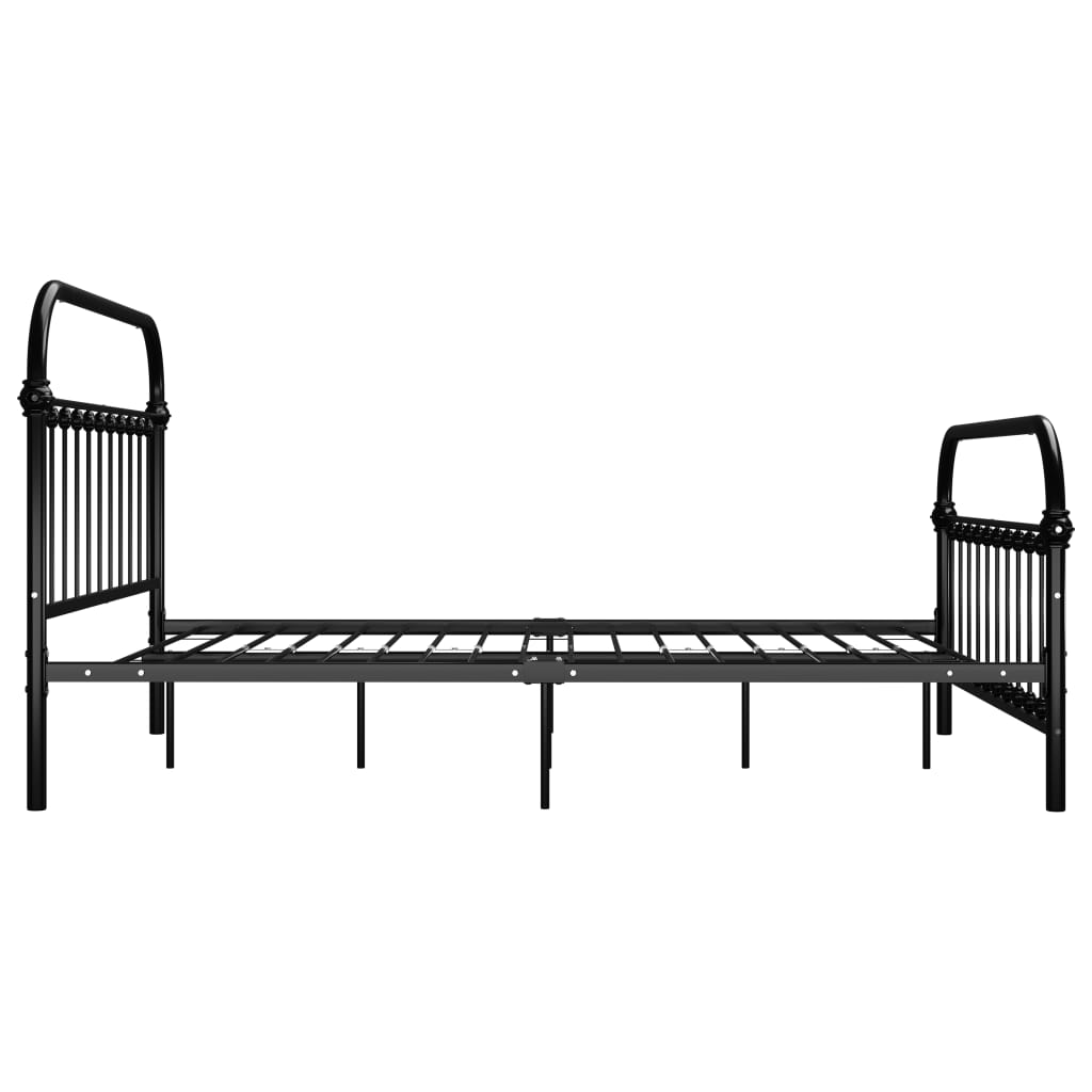 Bed Frame Black Metal 160x200 cm