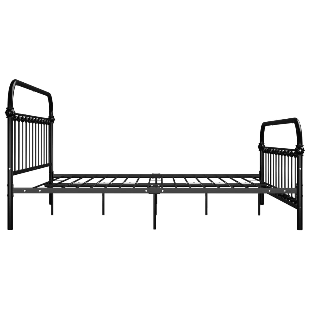 Bed Frame Black Metal 180x200 cm Super King