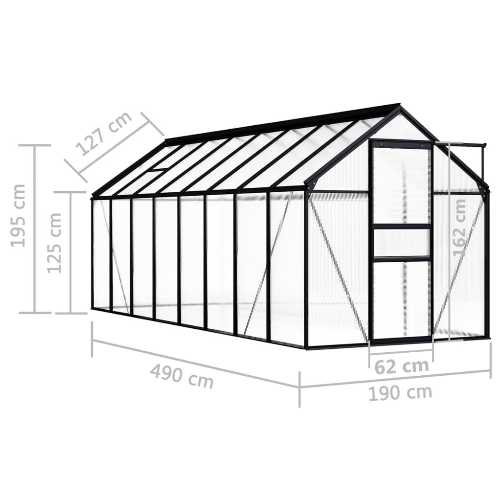 Greenhouse Anthracite Aluminium 9.31 m²