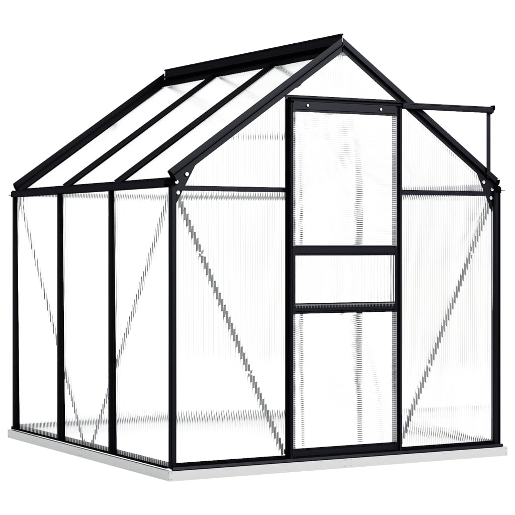 Greenhouse with Base Frame Anthracite Aluminium 3.61 m²