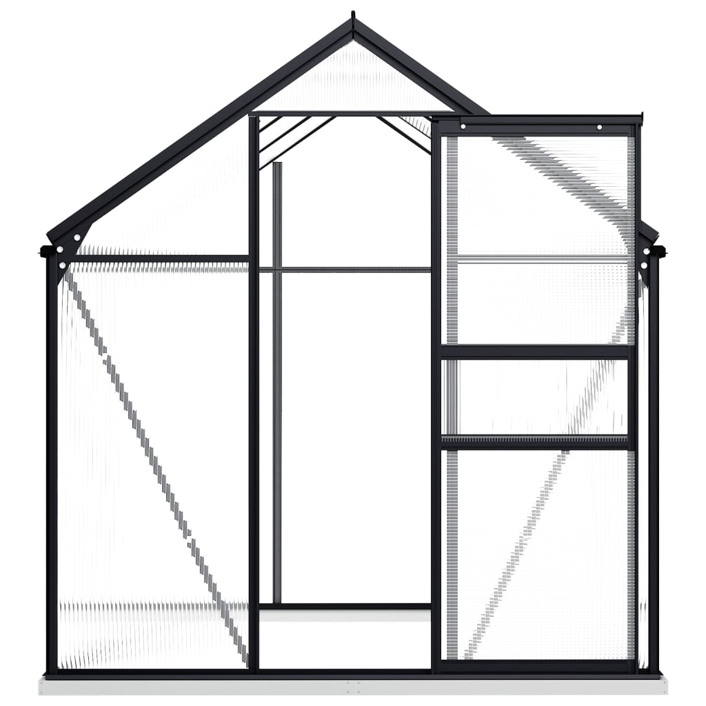 Greenhouse with Base Frame Anthracite Aluminium 3.61 m²