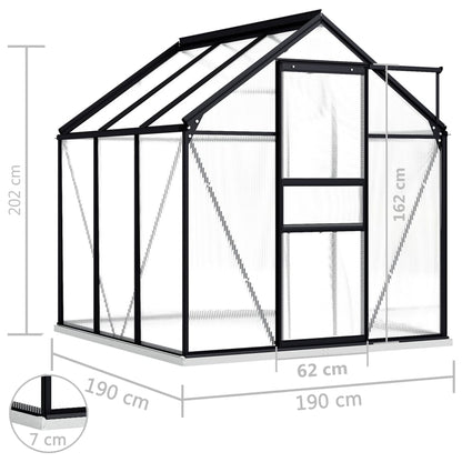 Greenhouse with Base Frame Anthracite Aluminium 3.61 m²