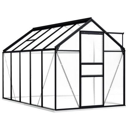 Greenhouse with Base Frame Anthracite Aluminium 5.89 m²