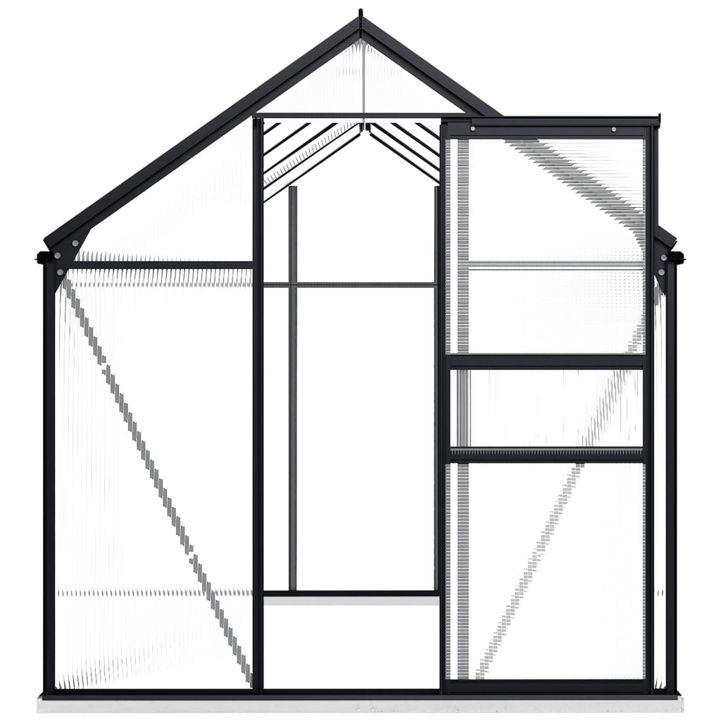 Greenhouse with Base Frame Anthracite Aluminium 5.89 m²