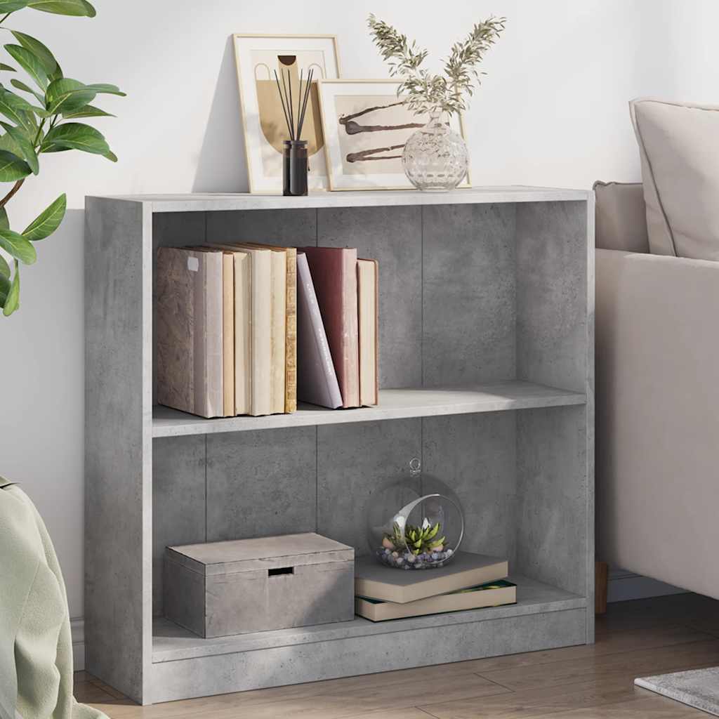 Bookshelf Concrete Grey 80x24x75 cm Engineered Wood