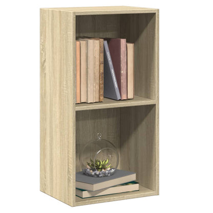 2-Tier Book Cabinet Sonoma Oak 40x30x76.5 cm Engineered Wood