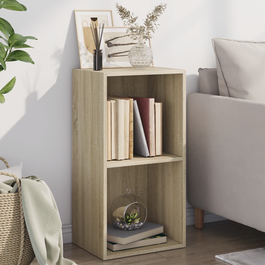 2-Tier Book Cabinet Sonoma Oak 40x30x76.5 cm Engineered Wood