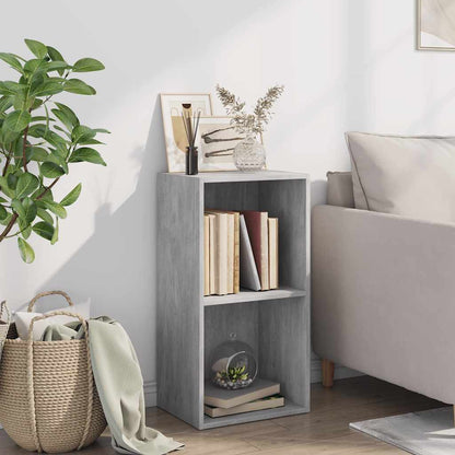 2-Tier Book Cabinet Concrete Grey 40x30x76.5 cm Engineered Wood