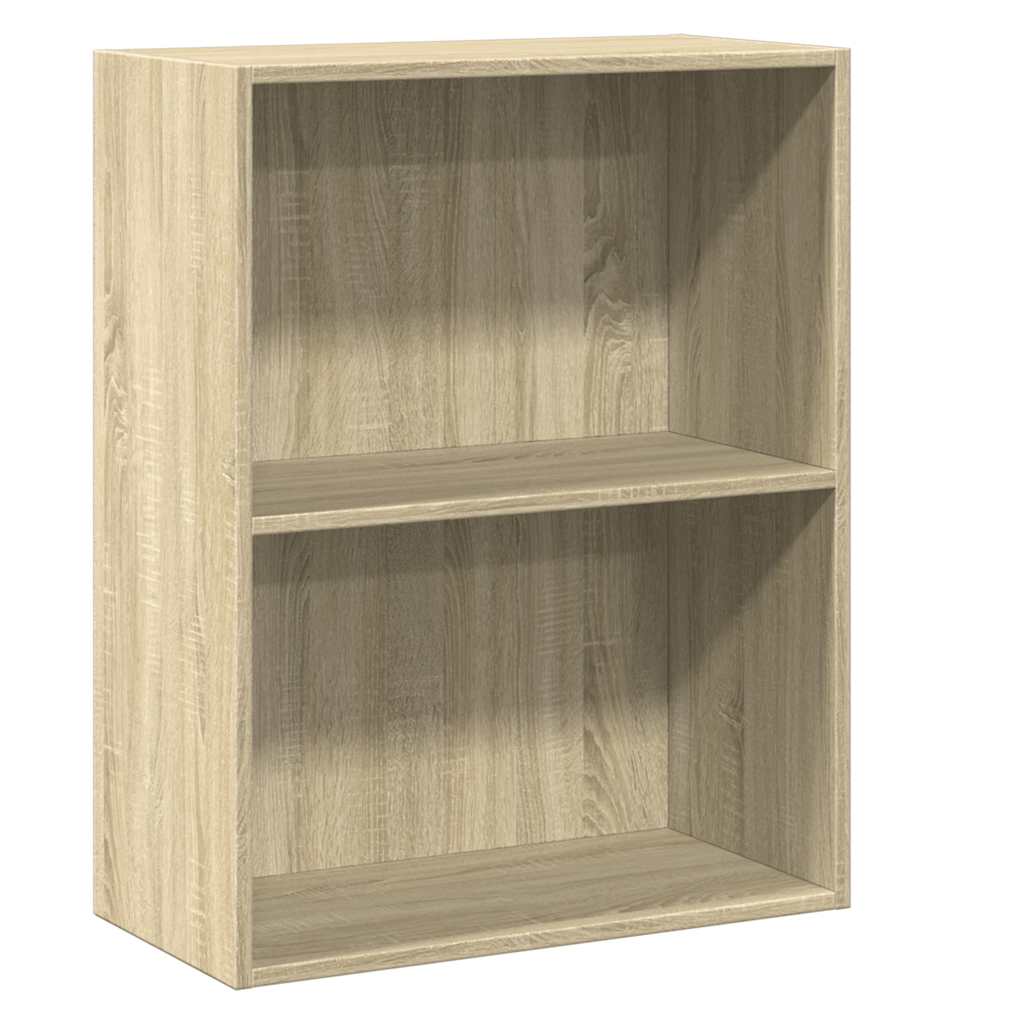 2-Tier Book Cabinet Sonoma Oak 60x30x76.5 cm Engineered Wood