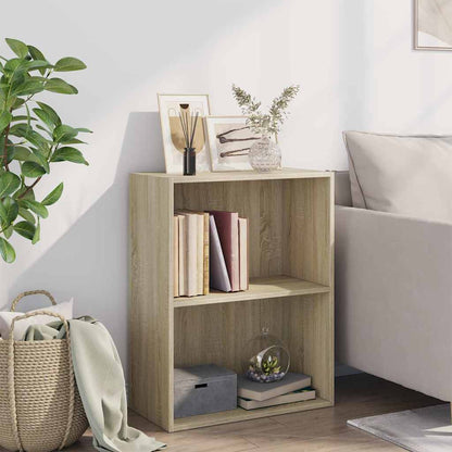 2-Tier Book Cabinet Sonoma Oak 60x30x76.5 cm Engineered Wood