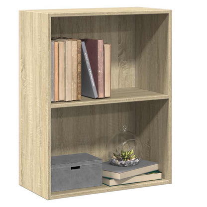 2-Tier Book Cabinet Sonoma Oak 60x30x76.5 cm Engineered Wood