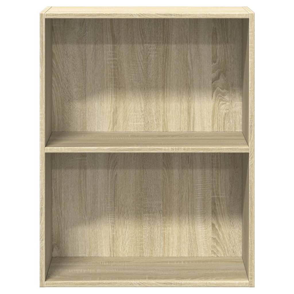 2-Tier Book Cabinet Sonoma Oak 60x30x76.5 cm Engineered Wood