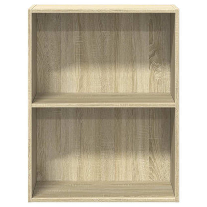 2-Tier Book Cabinet Sonoma Oak 60x30x76.5 cm Engineered Wood