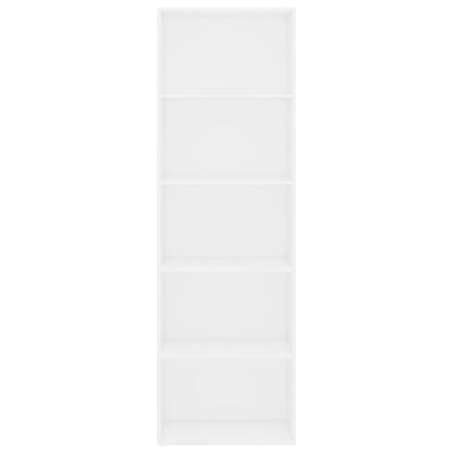 5-Tier Book Cabinet White 60x30x189 cm Engineered Wood