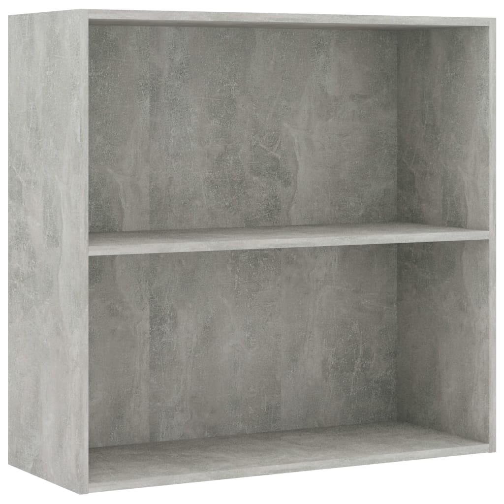 2-Tier Book Cabinet Concrete Grey 80x30x76.5 cm Engineered Wood