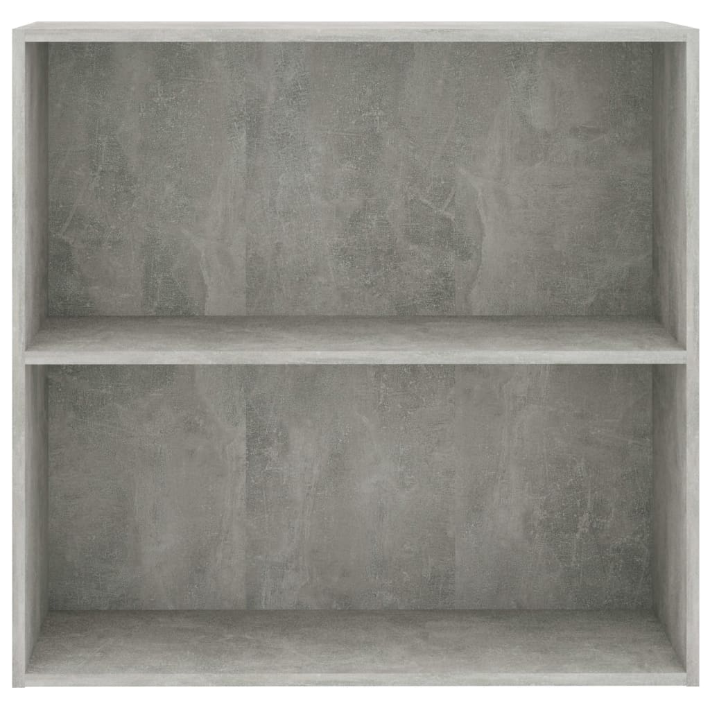 2-Tier Book Cabinet Concrete Grey 80x30x76.5 cm Engineered Wood