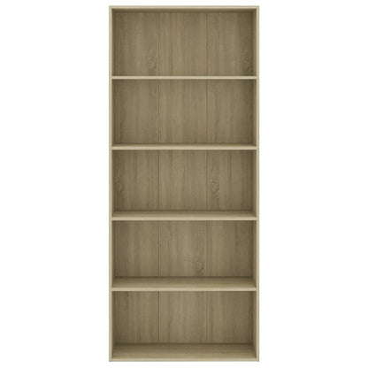 5-Tier Book Cabinet Sonoma Oak 80x30x189 cm Engineered Wood