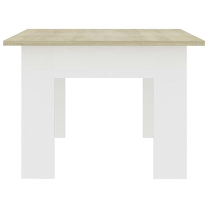 Coffee Table White and Sonoma Oak 100x60x42 cm Engineered Wood