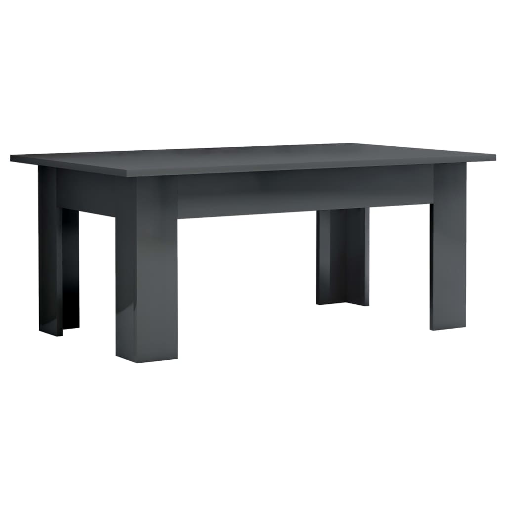 Coffee Table High Gloss Grey 100x60x42 cm Engineered Wood