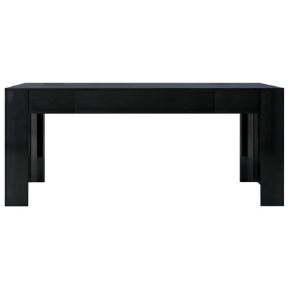 Dining Table High Gloss Black 180x90x76 cm Engineered Wood