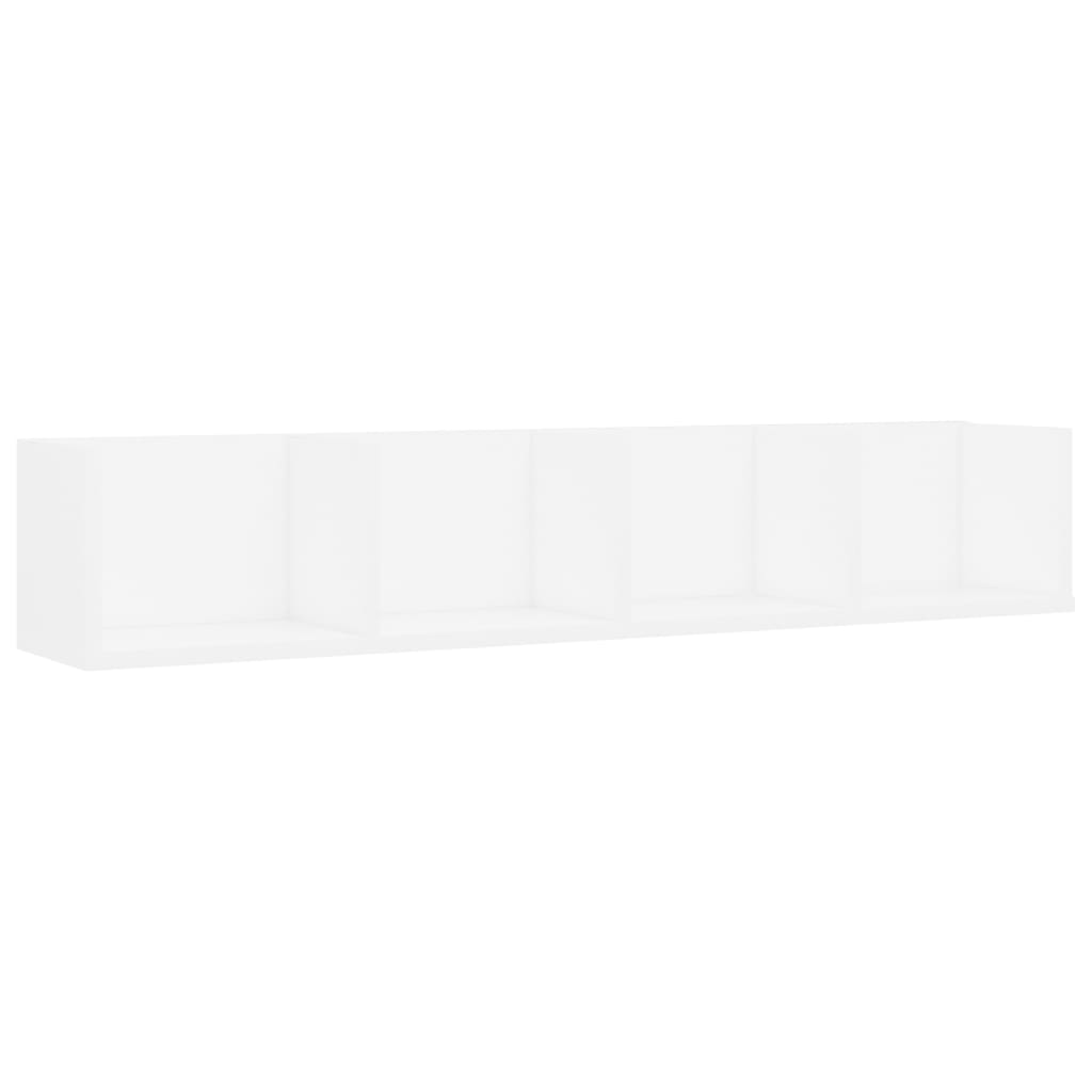 CD Wall Shelf White 100x18x18 cm Engineered Wood