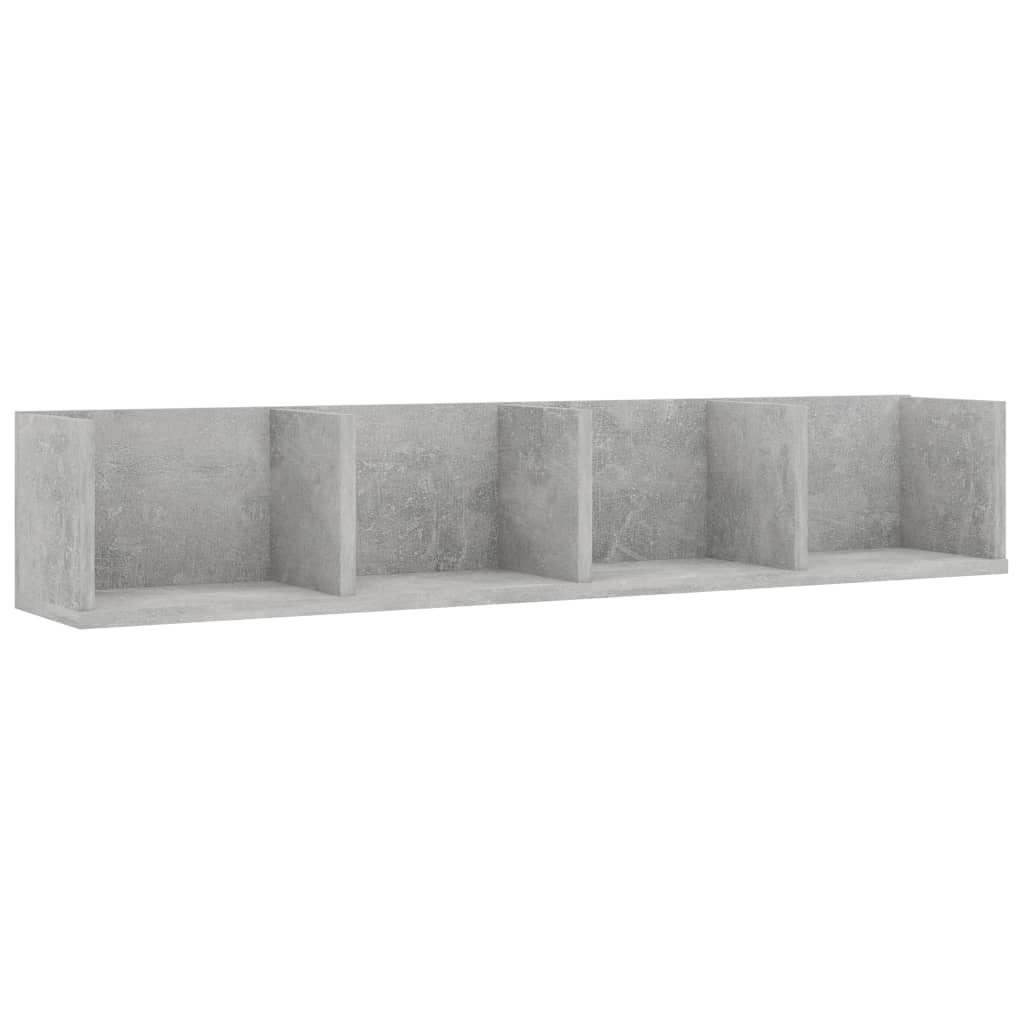 CD Wall Shelf Concrete Grey 100x18x18 cm Engineered Wood