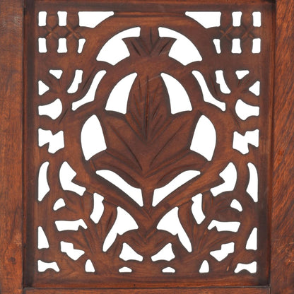 Hand Carved 5-Panel Room Divider Brown 200x165 cm Solid Mango Wood