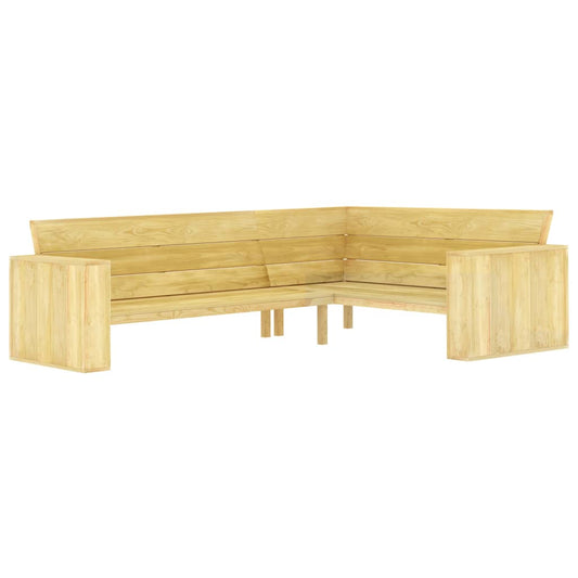 Garden Corner Bench 239 cm Impregnated Pinewood