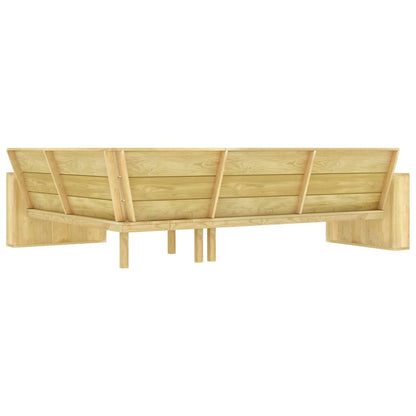 Garden Corner Bench 239 cm Impregnated Pinewood