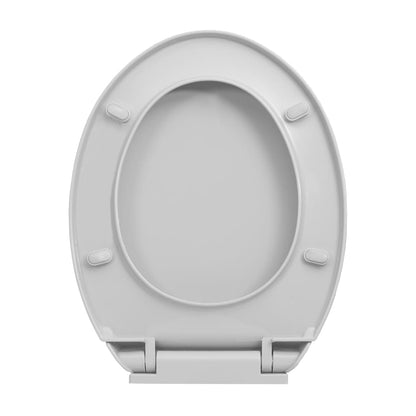 Soft-Close Toilet Seat Quick Release Light Grey Oval