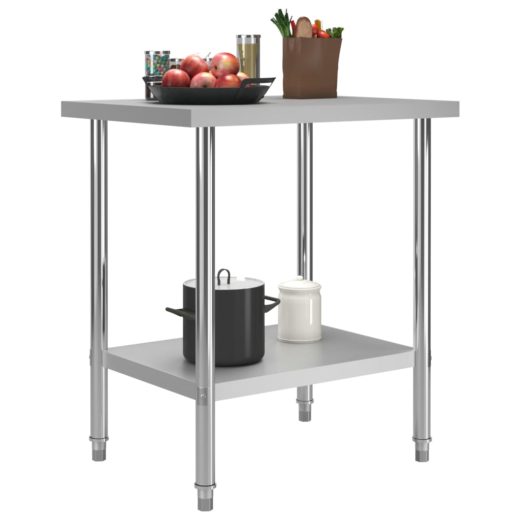 Kitchen Work Table 80x60x85 cm Stainless Steel