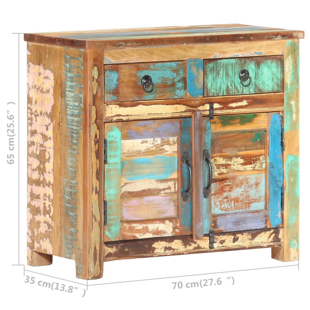 Sideboard 70x35x65 cm Solid Reclaimed Wood