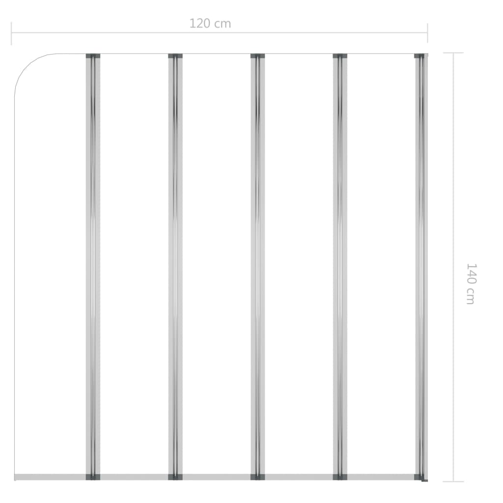 Bath Enclosure 120x140 cm Tempered Glass Transparent