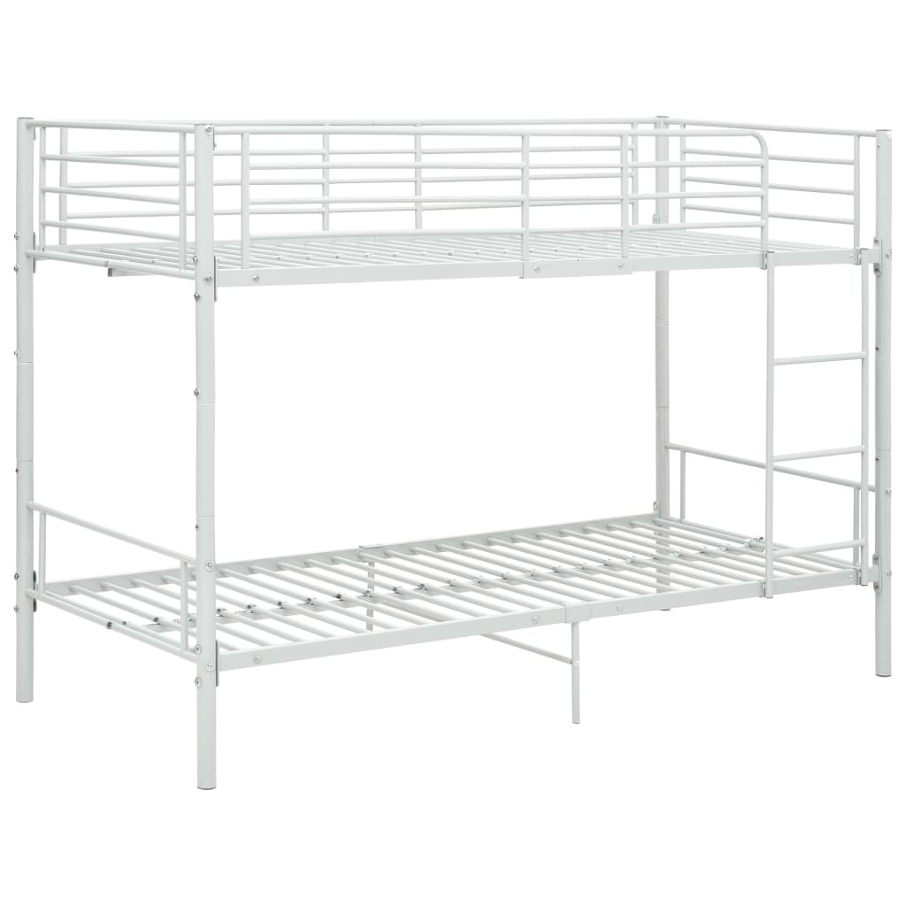 Bunk Bed White Metal 90x200 cm