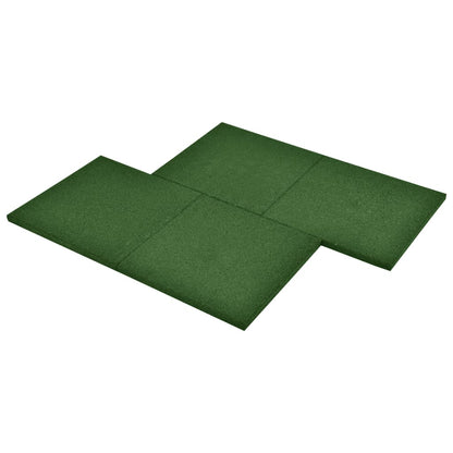 Fall Protection Tiles 6 pcs Rubber 50x50x3 cm Green