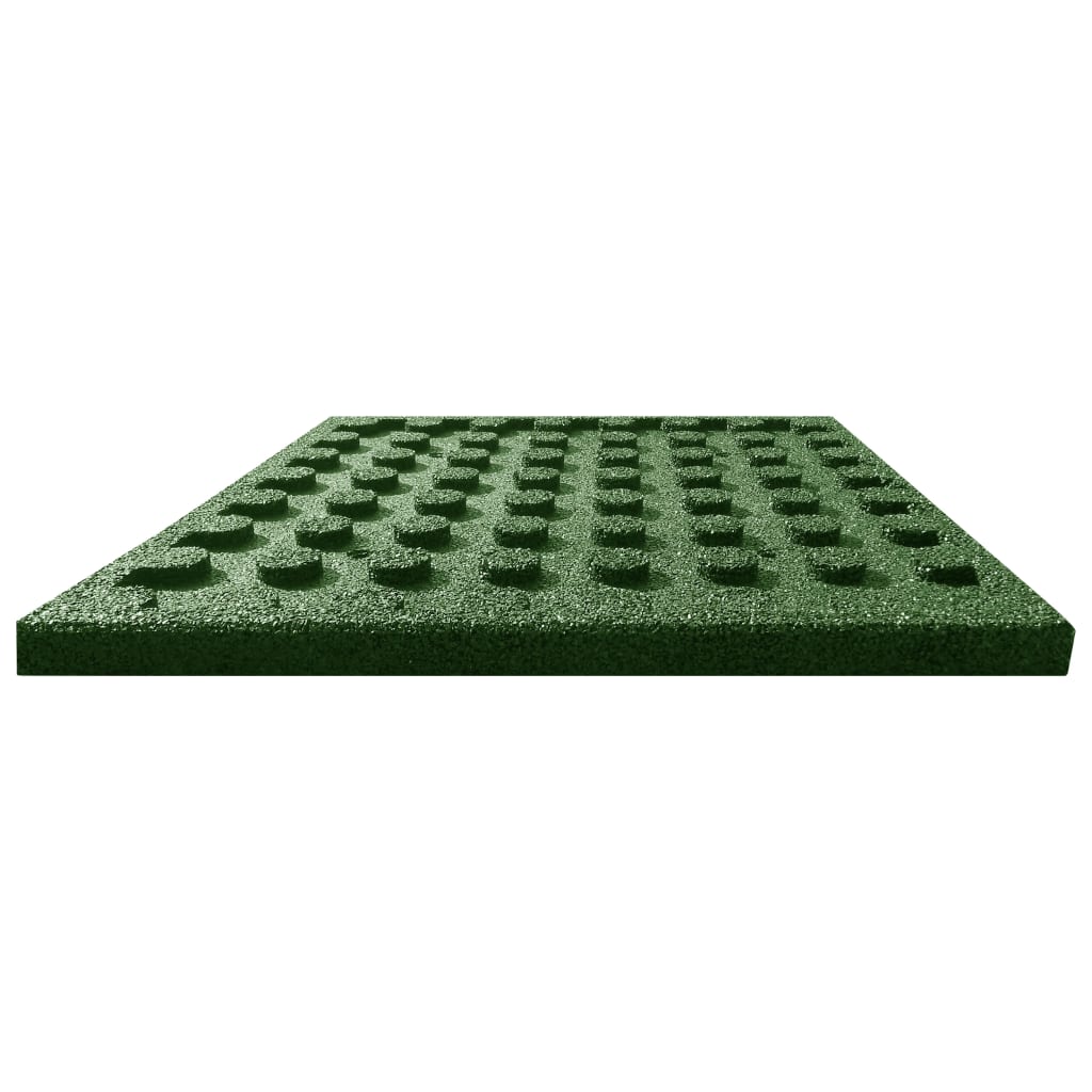 Fall Protection Tiles 6 pcs Rubber 50x50x3 cm Green