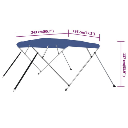 4 Bow Bimini Top Blue 243x196x137 cm