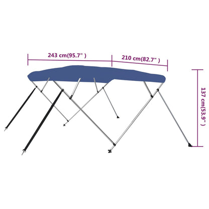 4 Bow Bimini Top Blue 243x210x137 cm