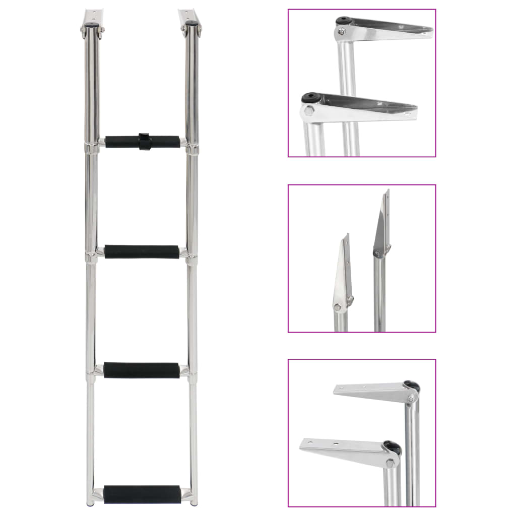 Folding Boarding Ladder 4-step Stainless Steel