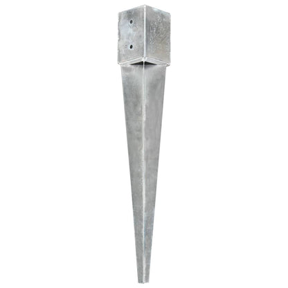 Ground Spikes 12 pcs Silver 10x10x76 cm Galvanised Steel