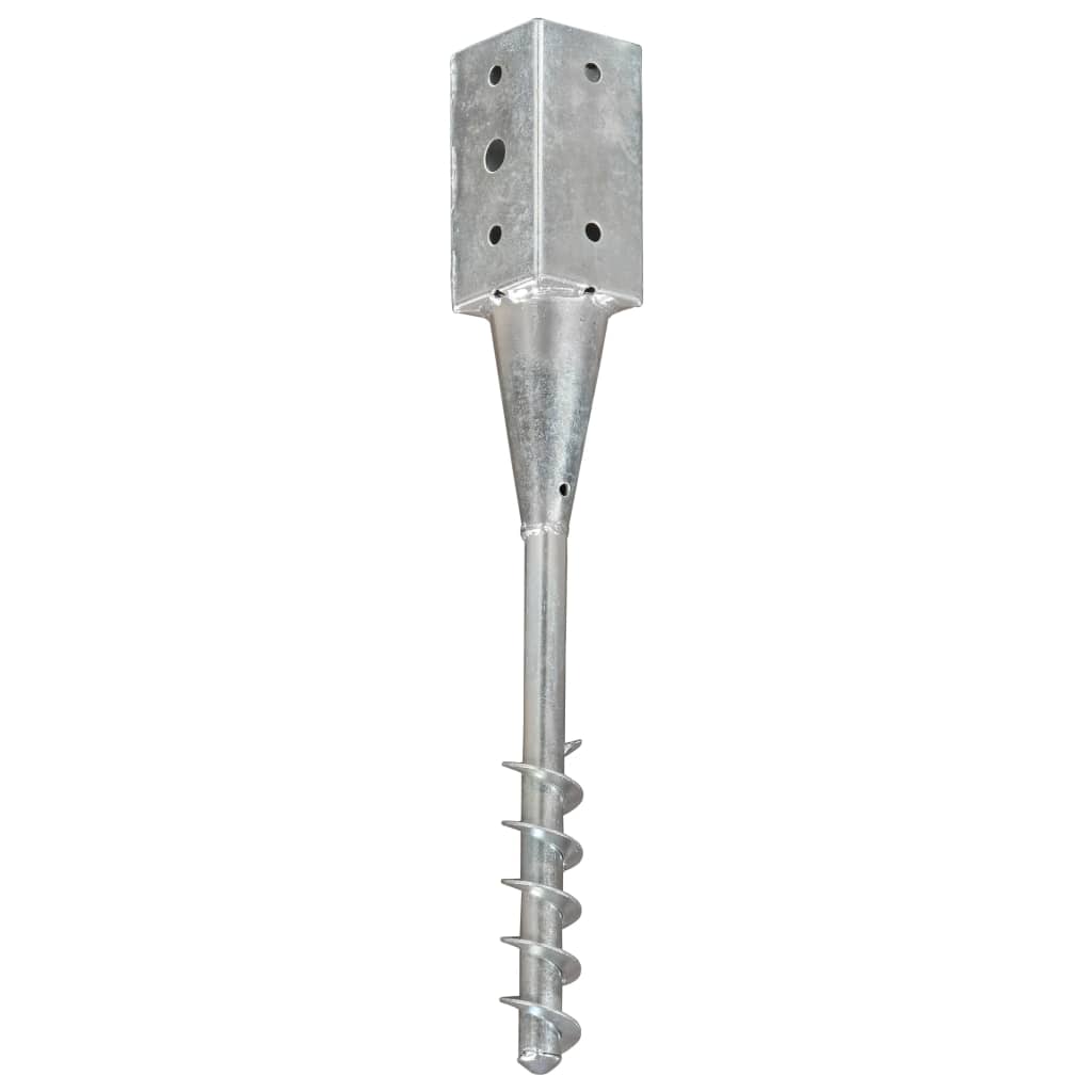 Ground Spikes 6 pcs Silver 7x7x56 cm Galvanised Steel