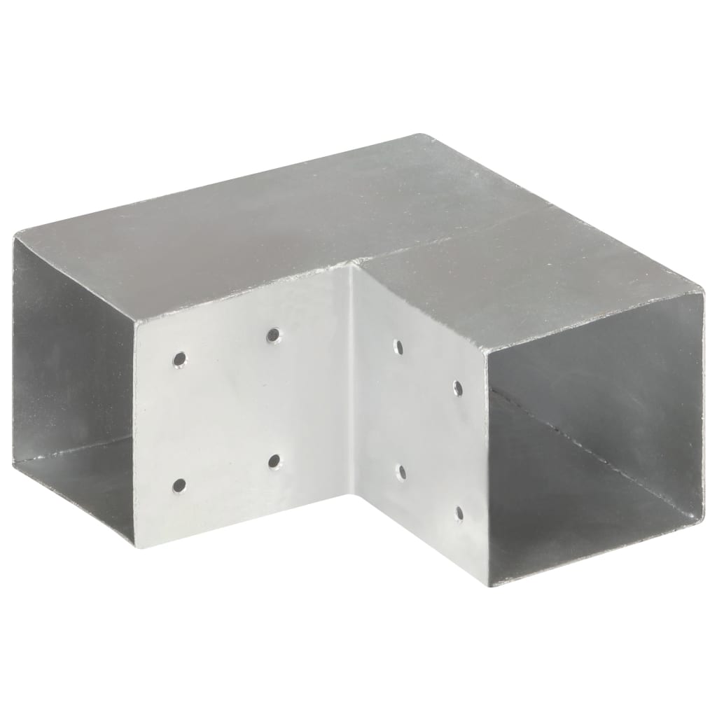 Post Connectors 4 pcs L Shape Galvanised Metal 101x101 mm