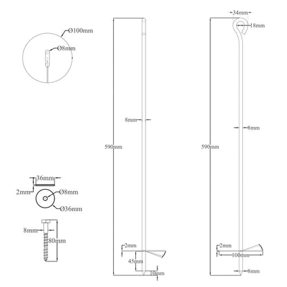 Earth Anchors 4 pcs 10x60 cm Galvanised Metal