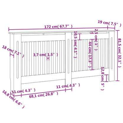 Radiator Cover Anthracite 172x19x81.5 cm MDF