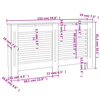 Radiator Cover Black 152x19x81.5 cm MDF