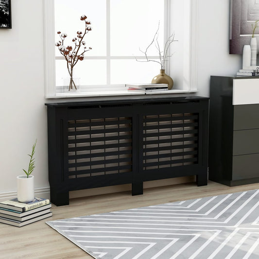 Radiator Cover Black 152x19x81.5 cm MDF