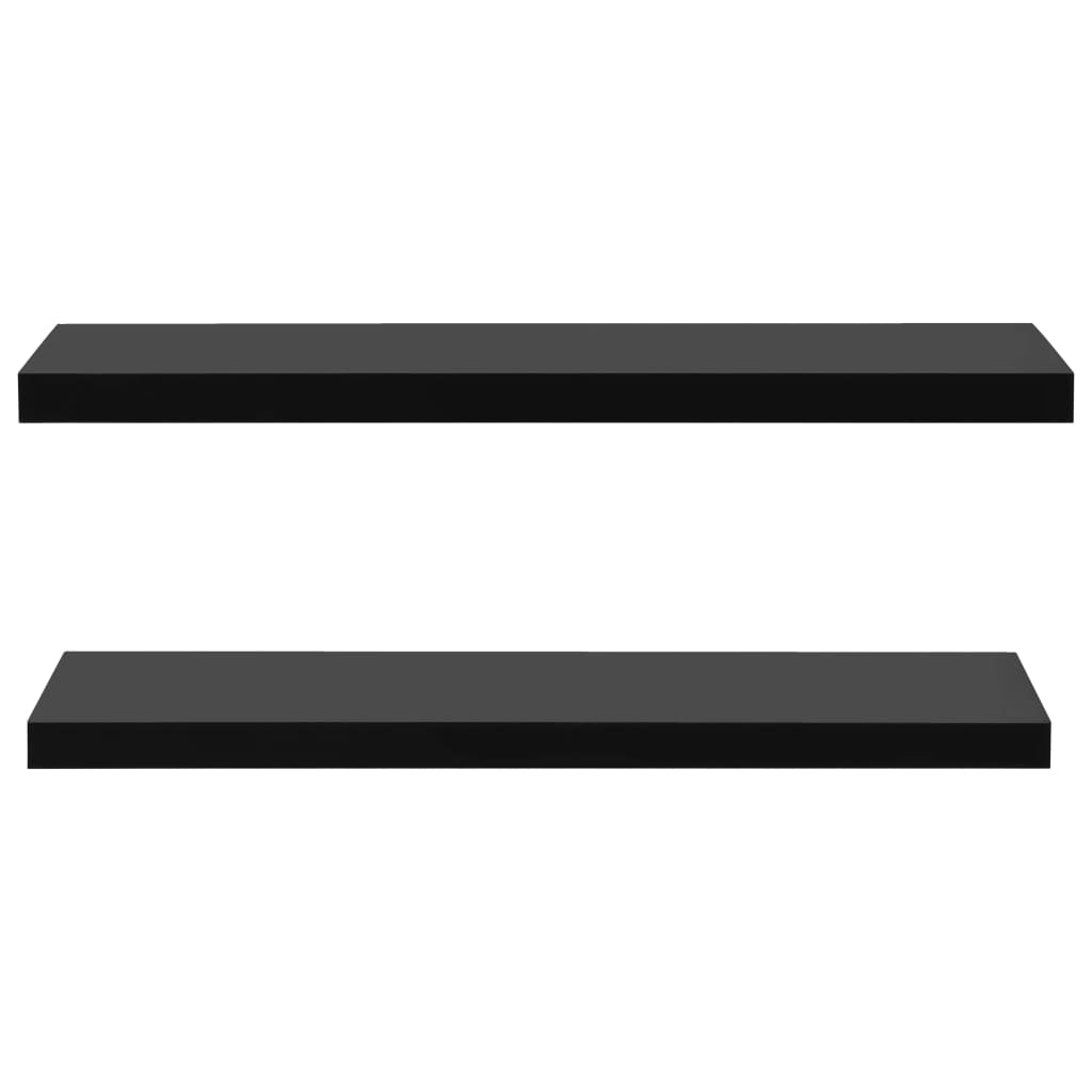 Floating Wall Shelves 2 pcs Black 120x20x3.8 cm