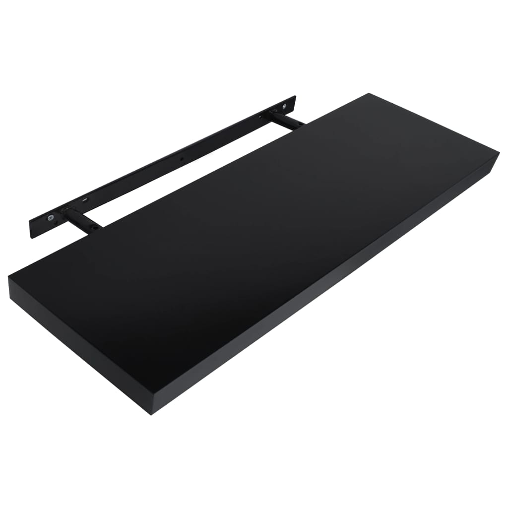 Floating Wall Shelves 2 pcs Black 120x20x3.8 cm