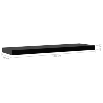 Floating Wall Shelves 2 pcs Black 120x20x3.8 cm