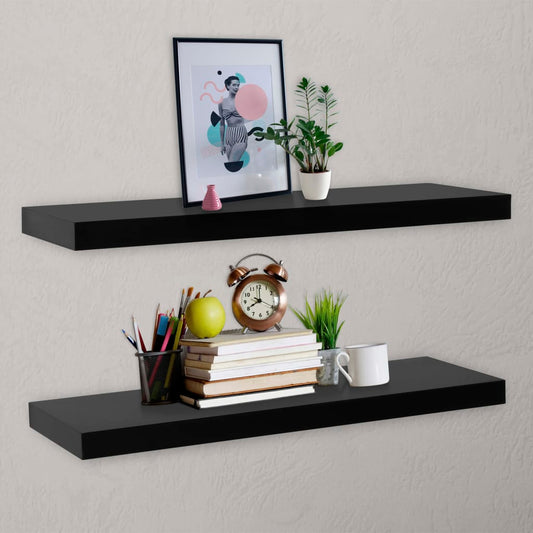 Floating Wall Shelves 2 pcs Black 120x20x3.8 cm